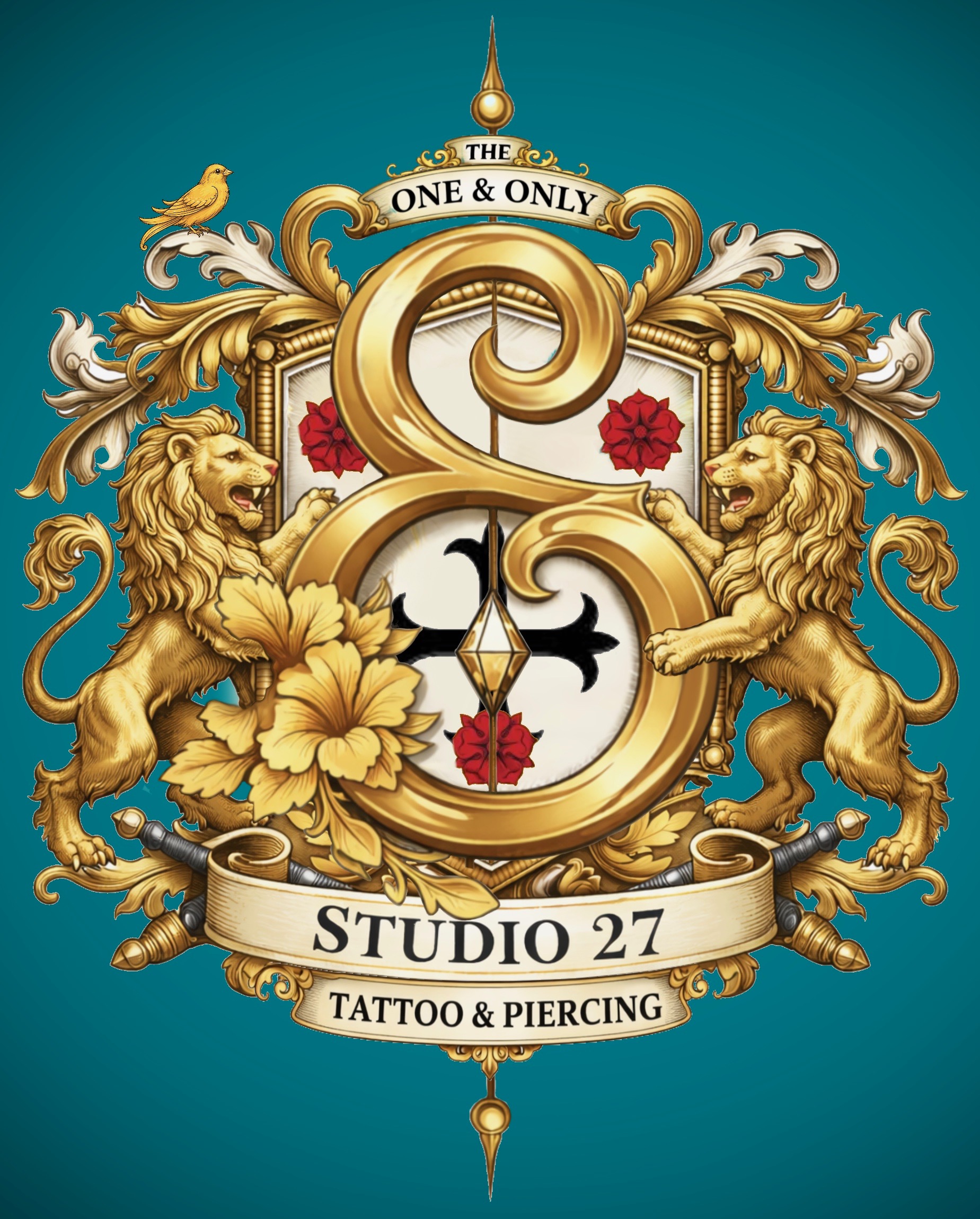 The One and Only Studio 27 Tattoo and Piercing crest logo